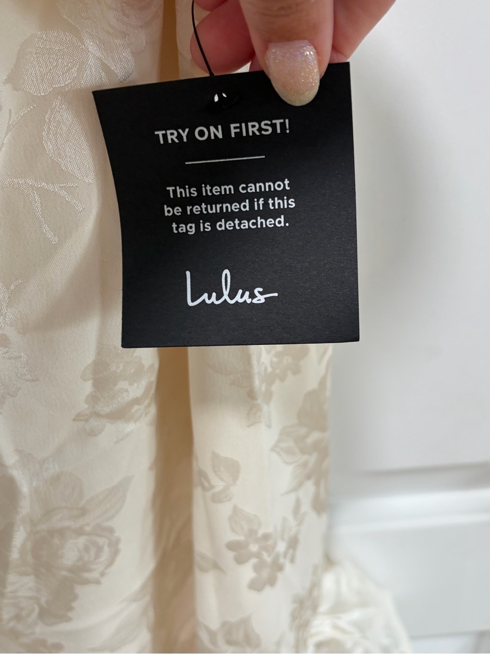 Lulus Modern Passion NWT size XL Ivory Floral Satin Jacquard Ruffled Midi Dress - Picture 6 of 12